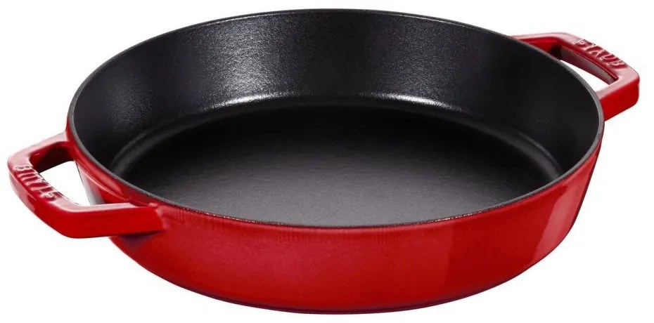 Liatinová panvica Staub s dvoma rukoväťami 34 cm, čerešňa, 1313406