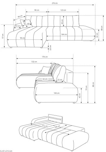 Rozkladacia rohová sedacia súprava do tvaru L DESIO, ľavá, béžová, s úložným priestorom