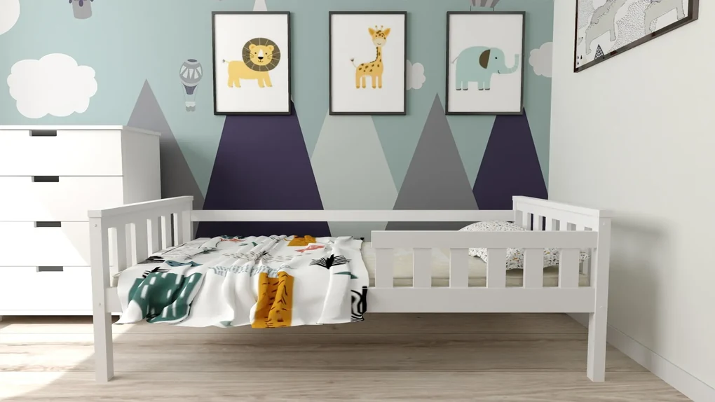 Detská posteľ MONTY 90 x 200 cm, biela Rošt: S latkovým roštom, Matrac: Matrac Coco Maxi 20 cm