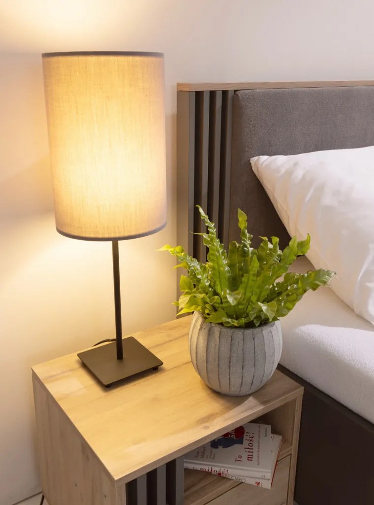 Posteľ s úložným priestorom Almo 160x200 cm, dub estana/antracit