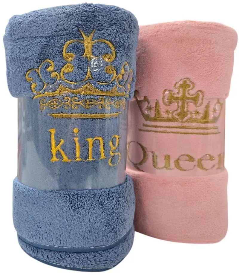 Rýchloschnúca osuška KING AND QUEEN BLUE and WHITE 70x140 cm 4 ks