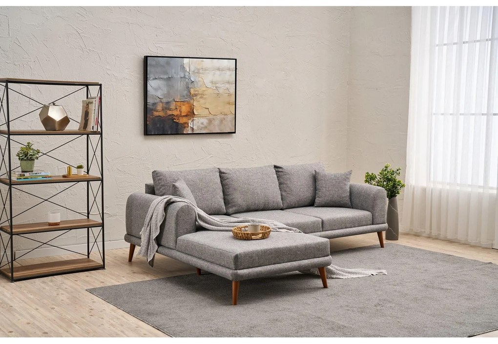 Rohová sedačka Sorenella (L) (sivá). Akcia -18%. Vlastná spoľahlivá doprava až k Vám domov. 1101786