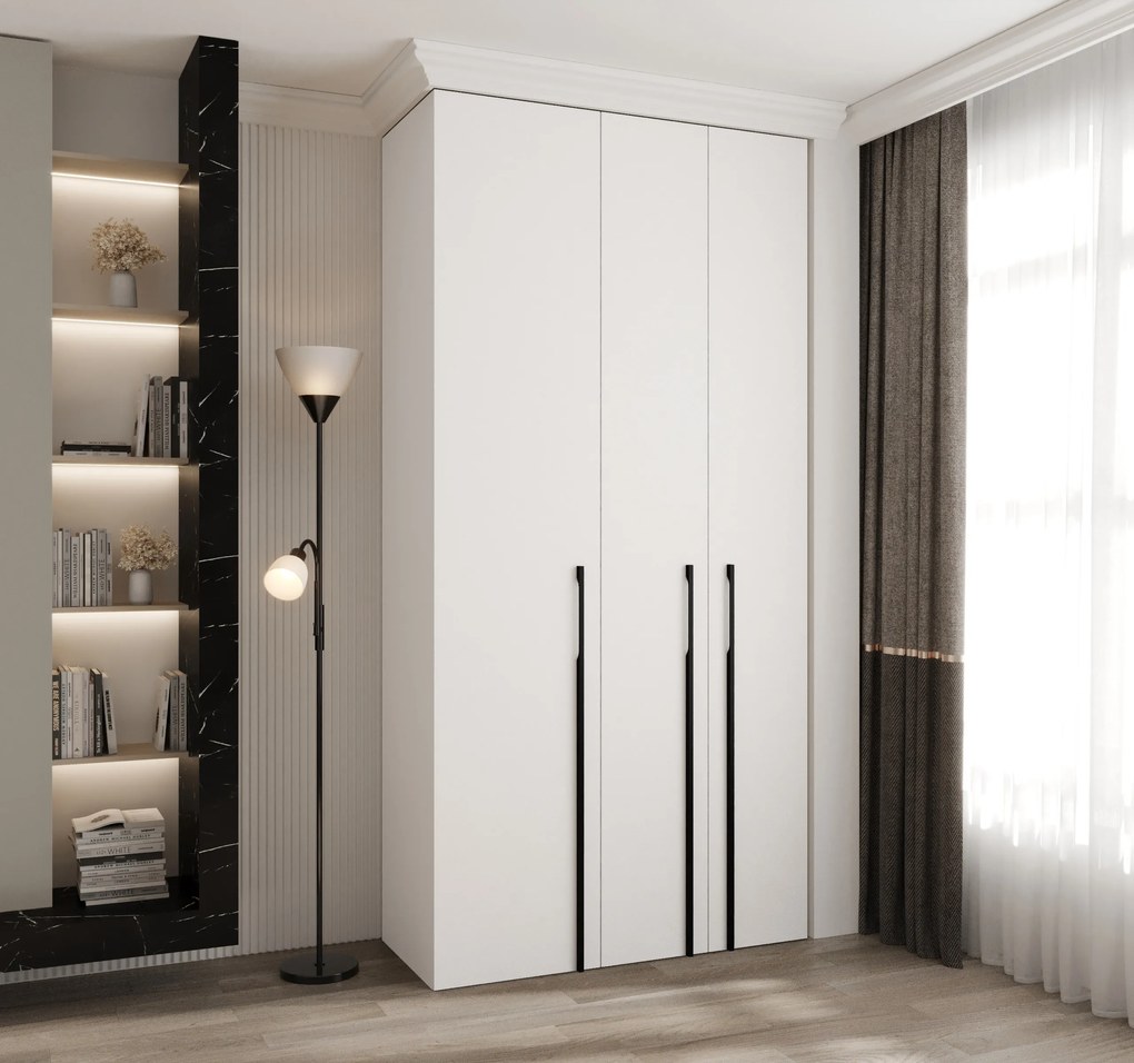 Šatníková skriňa 120 cm Carmela 40-3 (biela + čierna). Akcia -19%. Vlastná spoľahlivá doprava až k Vám domov. 1126597