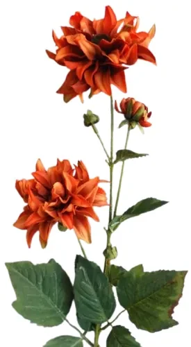 Umelá kvetina Georgína hrdzavá, 72 cm