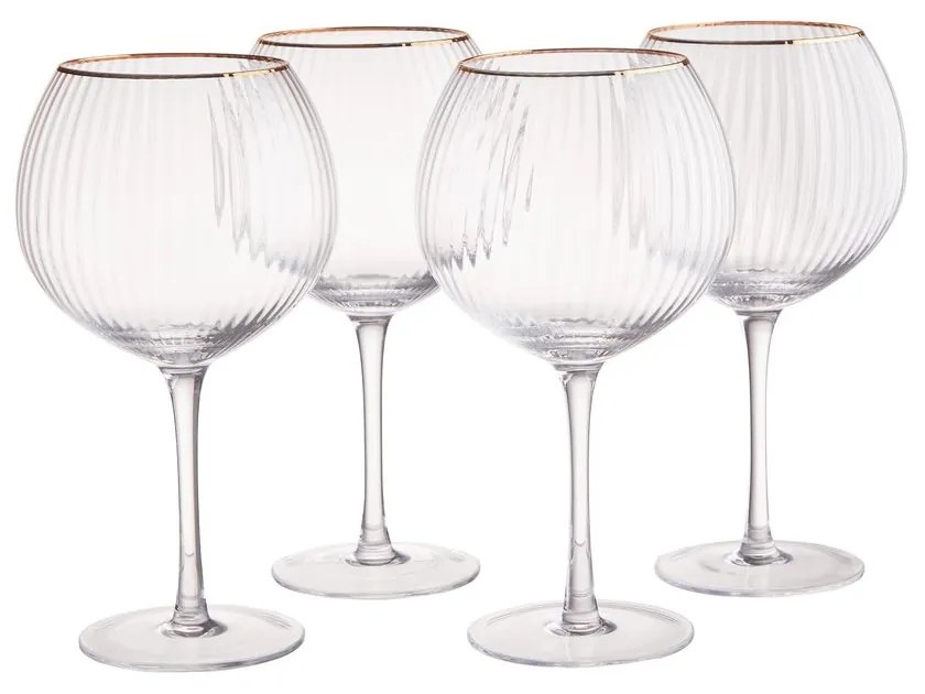 GOLDEN TWENTIES Sada pohárov na gin so zlatým okrajom 650 ml