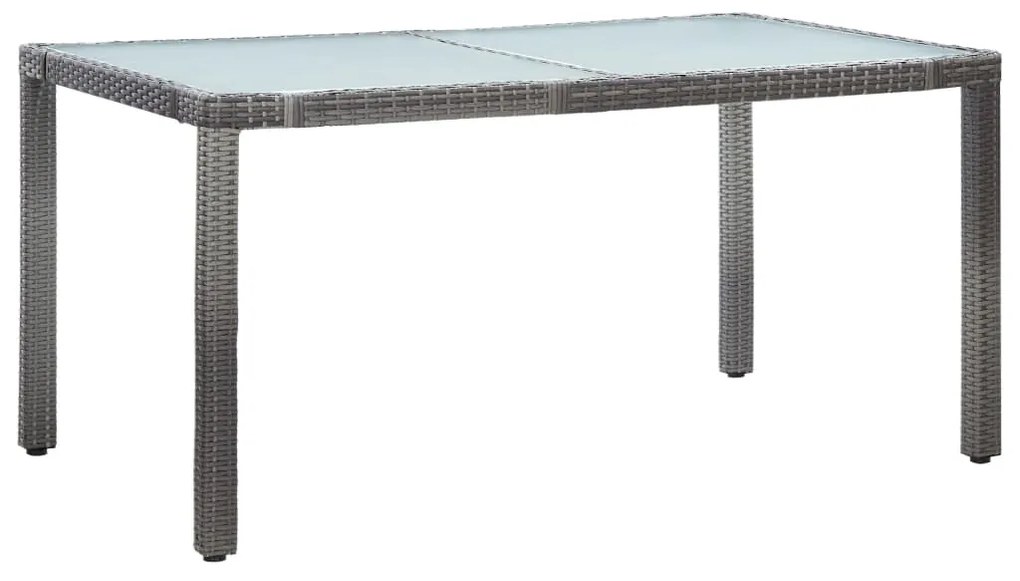 vidaXL Záhradný stôl sivý 150x90x75 cm polyratanový