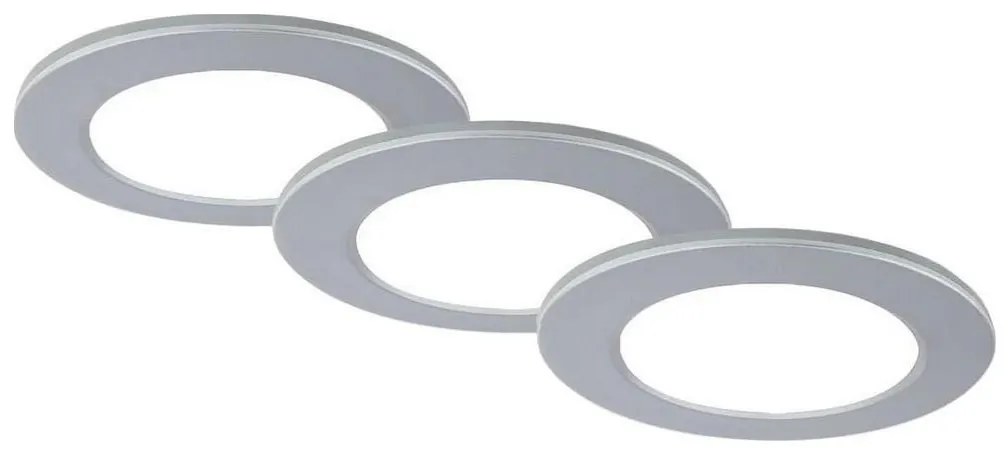 Brilo - SADA 3x LED Kúpeľňové podhľadové svietidlo LED/4W/230V IP44 strieborná