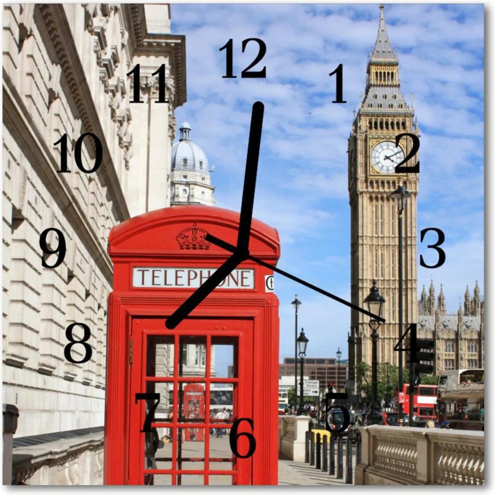Skleněné hodiny čtvercové Londýn
