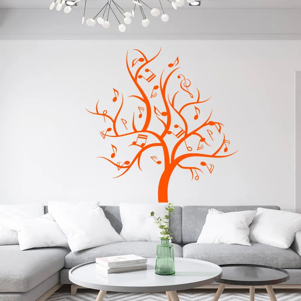 Veselá Stena Samolepka Hudobný strom Farba: černá, Veľkosť: 80 x 80 cm
