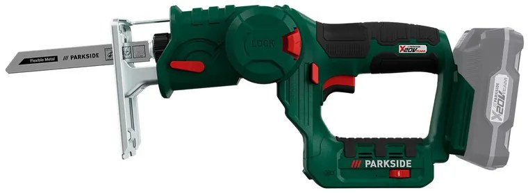 Parkside® Aku priamočiara a chvostová píla Psssa 20-Li B2 + Akumulátor 20 V/2 Ah PAP 20 B1 + Nabíjačka 20 V/2,4 A PLG 20 C1 (800010887)