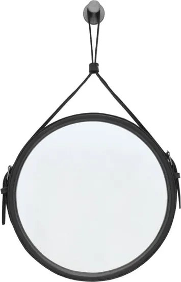 Závesné zrkadlo v čiernom ráme RGE Elvis, ø 30 cm