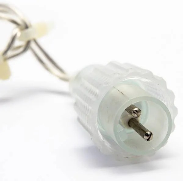 DECOLED Interiérová LED světelná záclona, teple bílá, transparentní kabel, 1x1,5 m, 150 diod