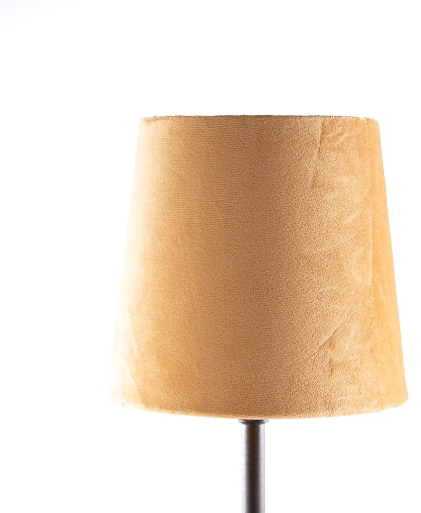 Moderne tafellamp zwart met gele kap - Lakitu