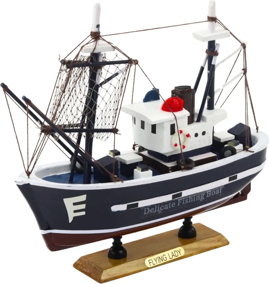 LEAN Toys Zberateľský model dekoratívneho rybárskeho plavidla Flying Lady 24x23cm