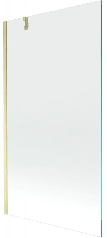 Mexen Next, 1-krídlová vaňová zástena 100 x 150 cm, 6mm číre sklo, zlatá matná, 895-100-000-00-00-55