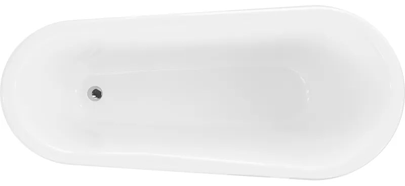 Mexen Retro, voľne stojaca vaňa 170 x 75 cm, biela, chrómové nohy, 53251707500-00