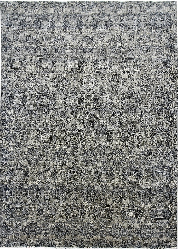 Diamond Carpets India, Ručne viazaný kusový koberec Diamond DC-JK 1 SILVER / BLACK, 275x365, šedá, chodba / predsieň