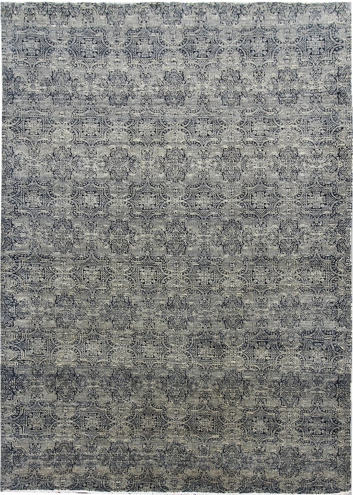 Diamond Carpets koberce Ručne viazaný kusový koberec Diamond DC-JK 1 SILVER / BLACK - 160x230 cm