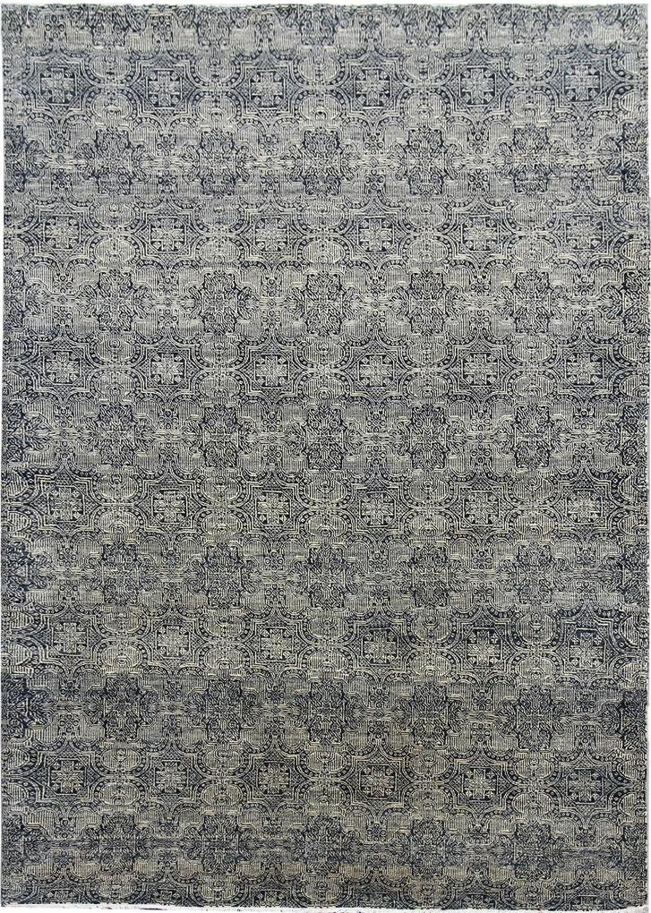 Diamond Carpets koberce Ručne viazaný kusový koberec Diamond DC-JK 1 SILVER / BLACK - 245x305 cm