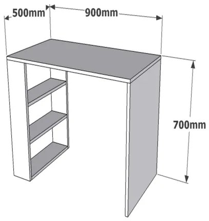 Pracovný stôl COOL 70x90 cm biela