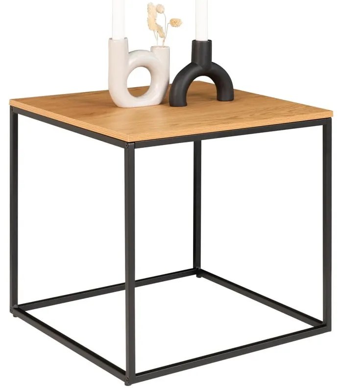 Odkladací stolík s doskou v dubovom dekore House Nordic Vita, 45 x 45 cm