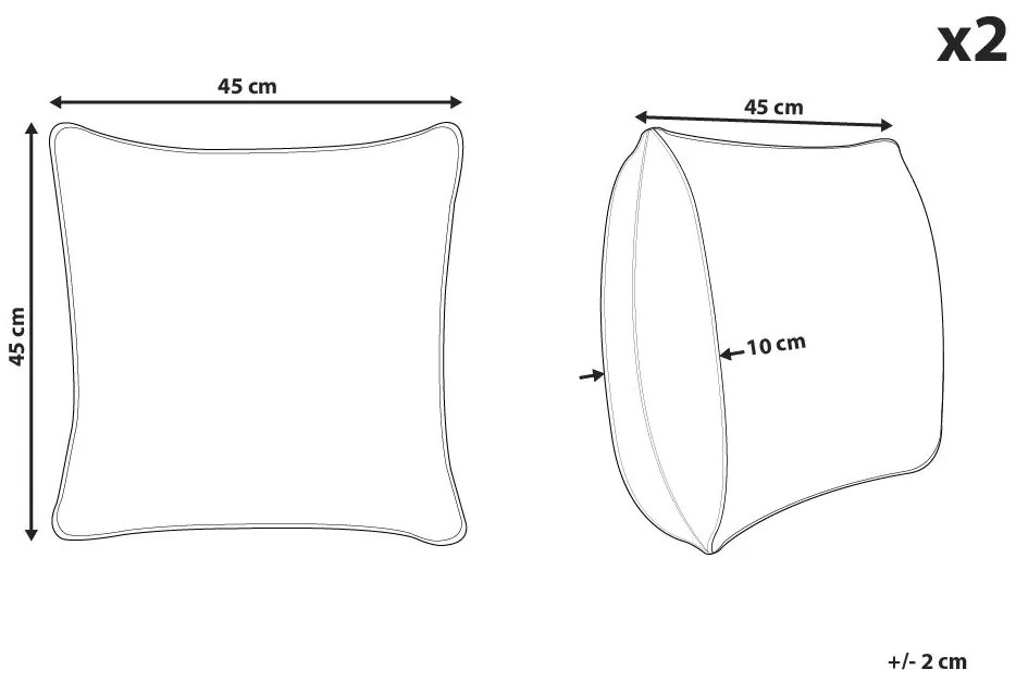 Sada 2 bavlnených vankúšov so sobím vzorom 45 x 45 cm biela DONNER Beliani
