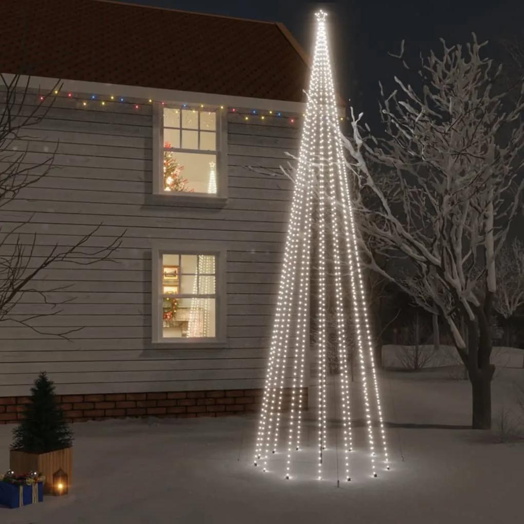 Vianočný stromček s hrotom 1134 studených bielych LED 800 cm 343563