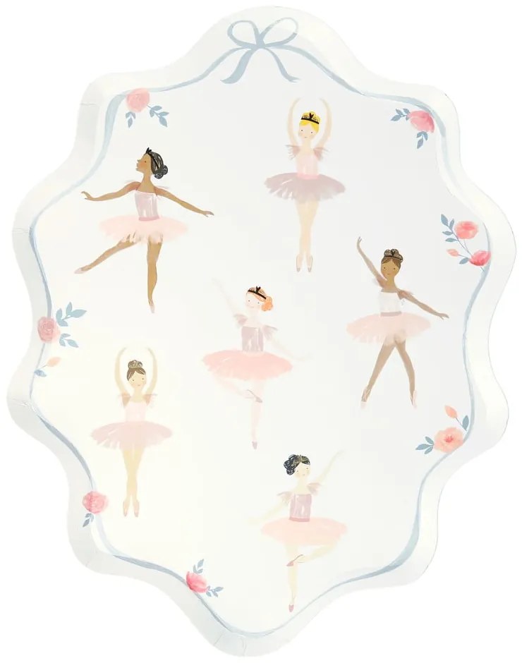 Papierové jednorazové tácky v súprave 8 ks Ballerina – Meri Meri