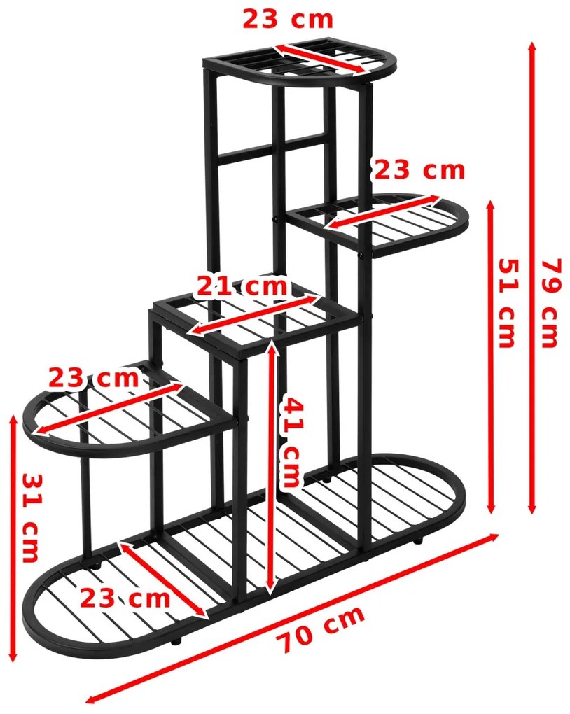 Kvetinový stojan STIGAN čierny