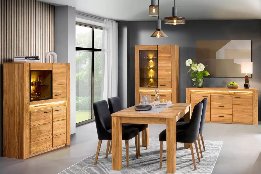 Jedálenský rozkladací stôl Velvet II 40 160/250 cm z masívu dub prírodný