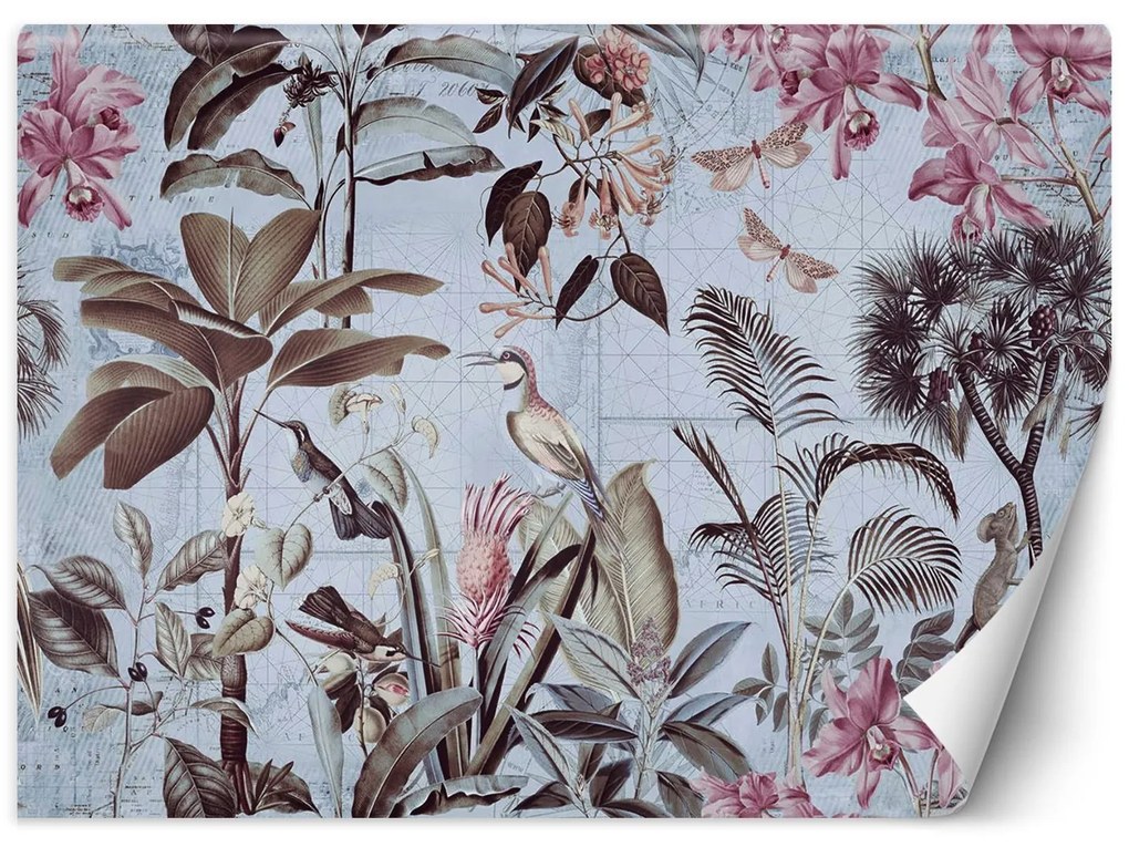 Gario Fototapeta Vtáky medzi fialovými listami - Andrea Haase Materiál: Vliesová, Rozmery: 200 x 140 cm