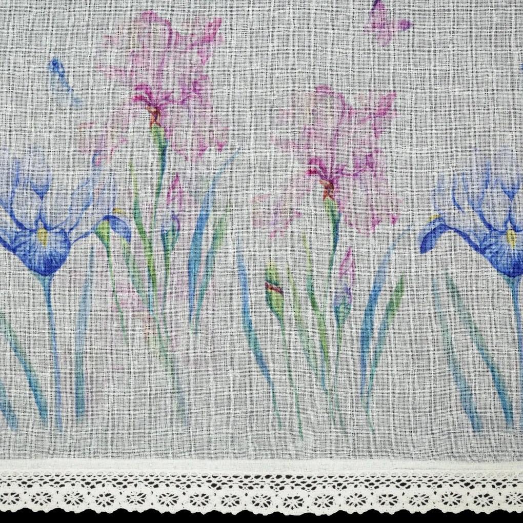 KRÁTKA ZÁCLONA NA PÁSKE DOLOREZ 150X60 CM KVETY