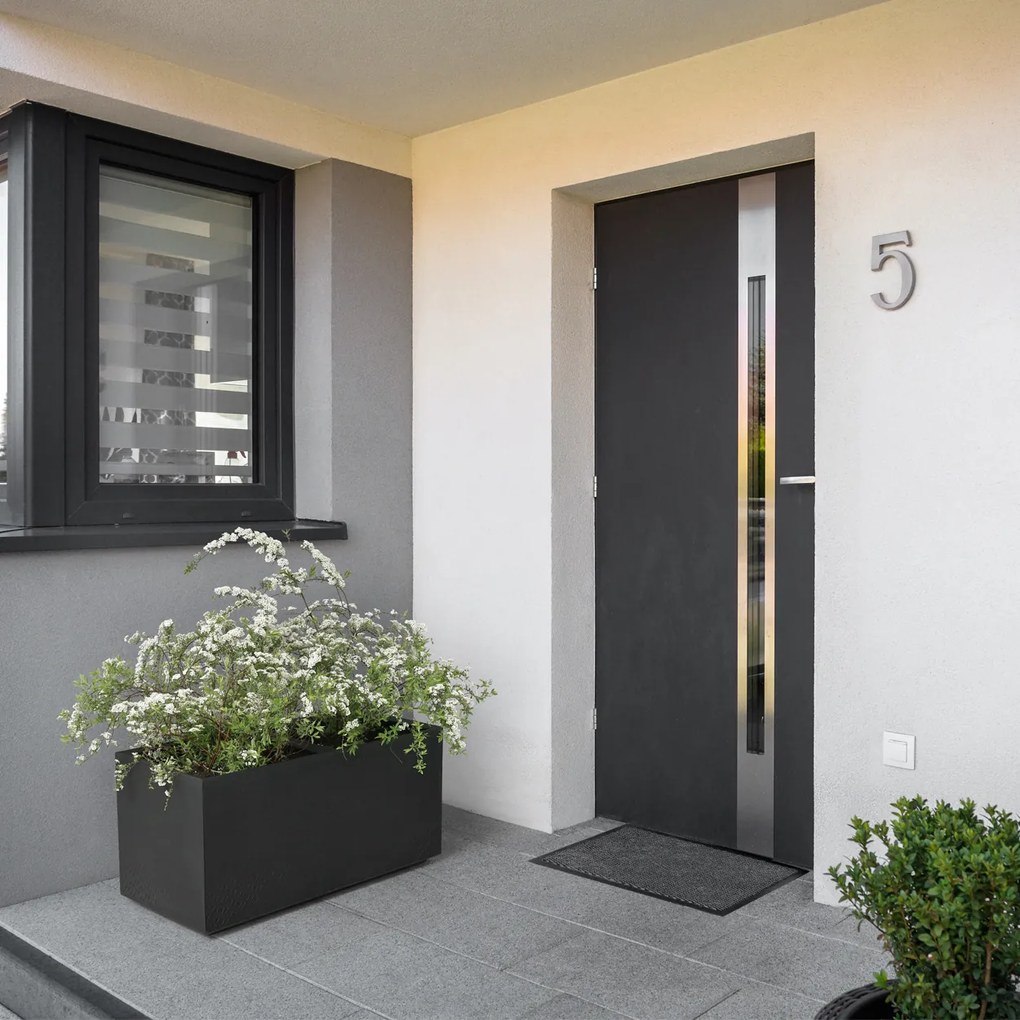 PLASTOVÝ KVETINÁČ NA KOLIESKACH BETONIQUE 39X39X78 CM IMITÁCIA BETÓNU ČIERNA