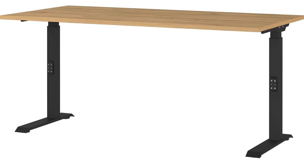 Polohovací pracovný stôl s doskou v dubovom dekore 80x160 cm Agenda – Germania