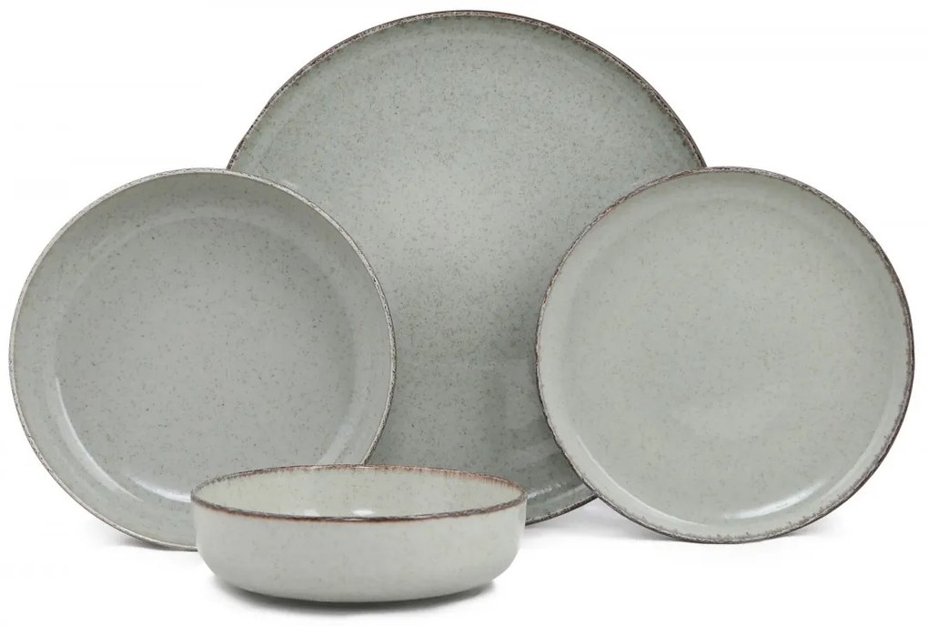 Porcelánová súprava 24 ks tanierov GreenFantasy zelená