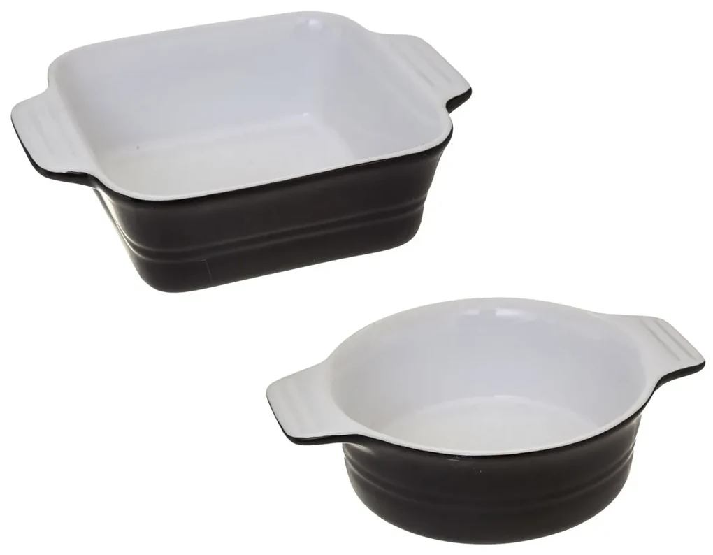 Keramická zapekacia misa Simple Black sada 2ks