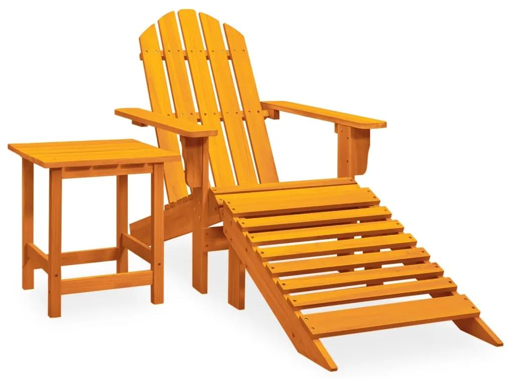 vidaXL Záhradná stolička Adirondack s otomanom a stolíkom jedľa oranžová