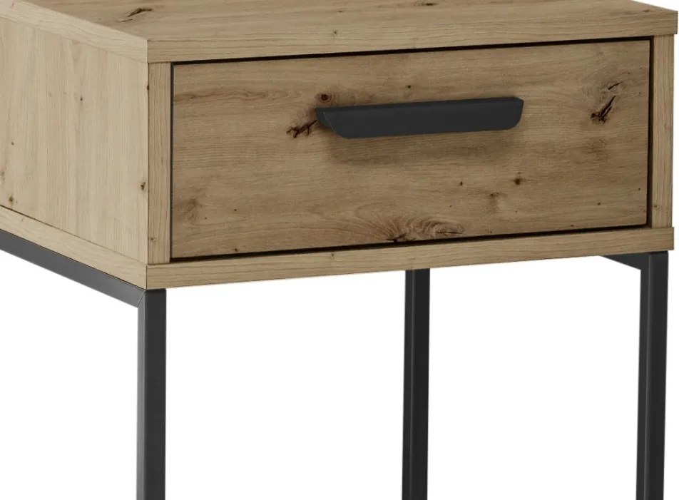 Nočný stolík s 1 zásuvkou Suna, dub artisan