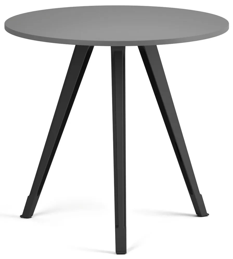 Konferenčný stôl PRIMO ZEN, priemer 80 cm, čierna podnož, grafit