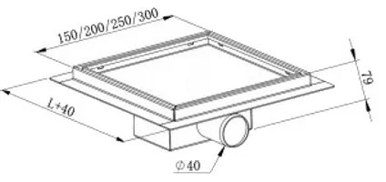 Mexen Flat nerezová podlahová vpusť 12x12 cm, 1010012