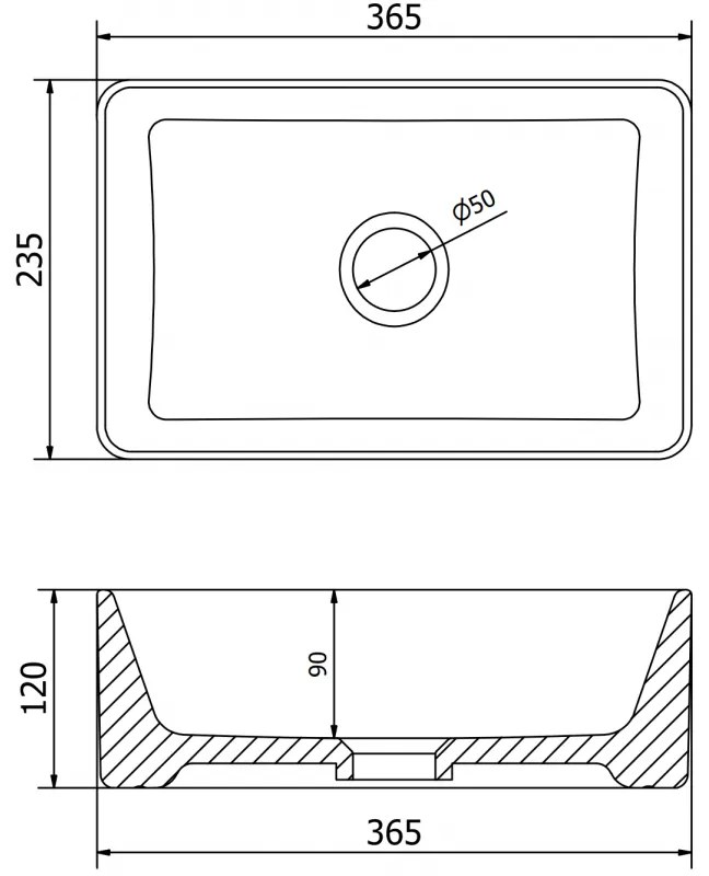 Mexen NADIA UMÝVADLO, 36x23 CM, BIELA, 21613600