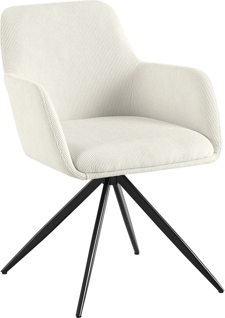 Jedálenská stolička Olema látka cord - krémová