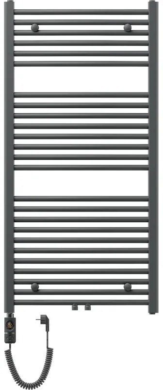 Mexen Ares, elektrické vykurovacie teleso 1200x600 mm + vykurovacia tyč 600 W, antracitová, W102-1200-600-2600-66