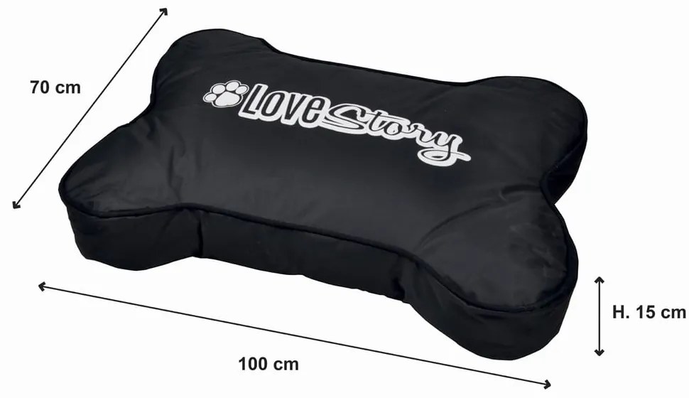 Čierny matrac pre psa 70x100 cm – Love Story
