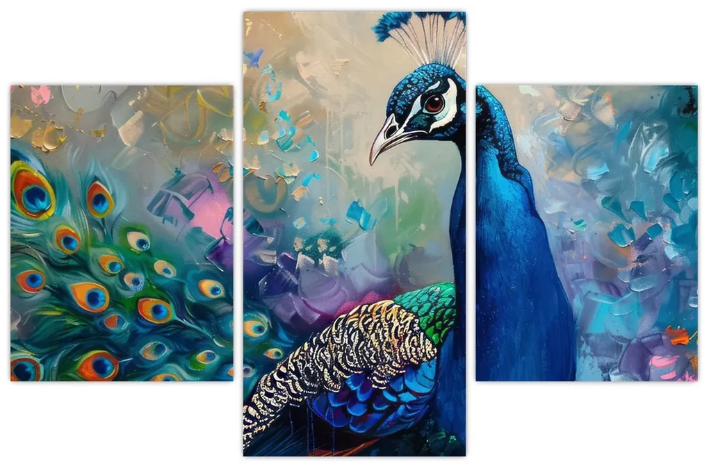 Obraz - Maľba páva (90x60 cm)