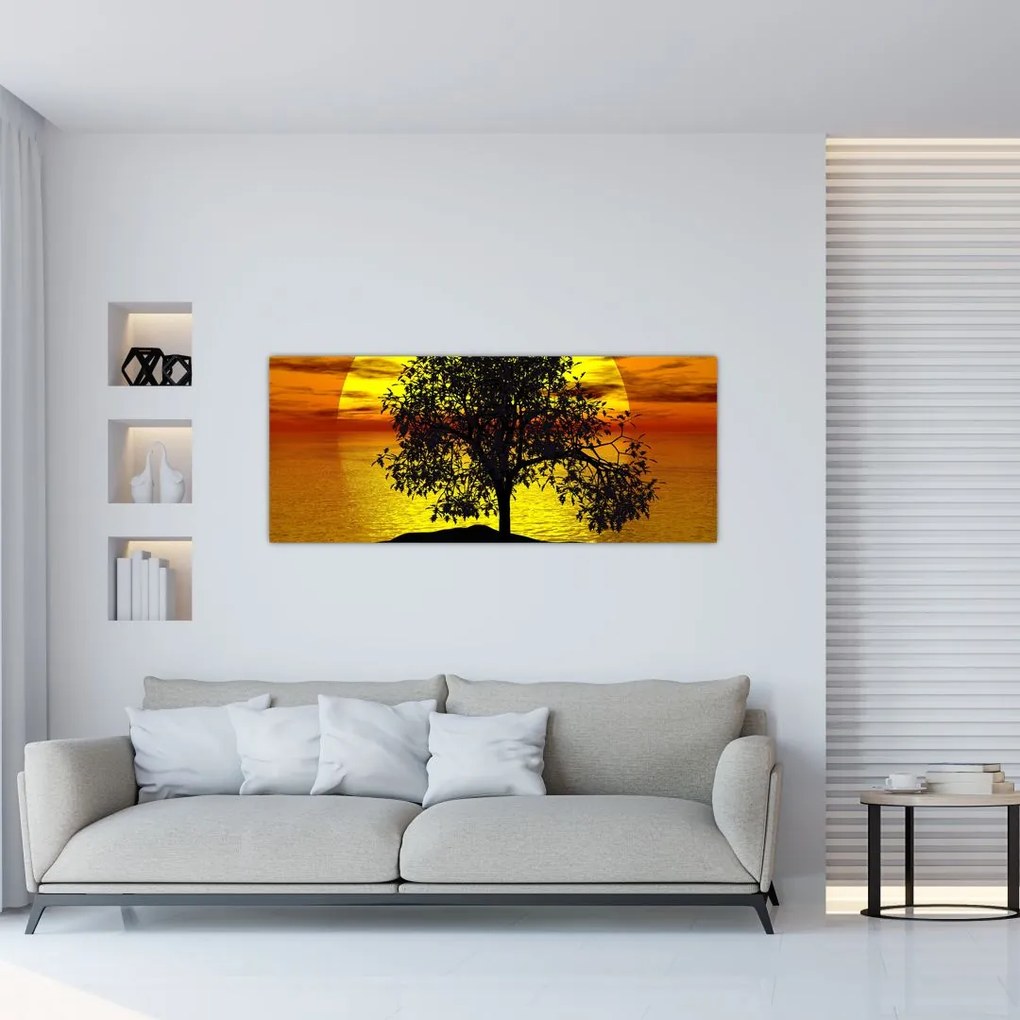 Obraz siluety stromu (120x50 cm)