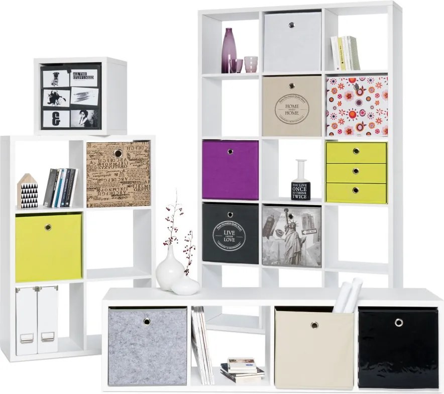 Regál Max, 4x1 priehradky, biely