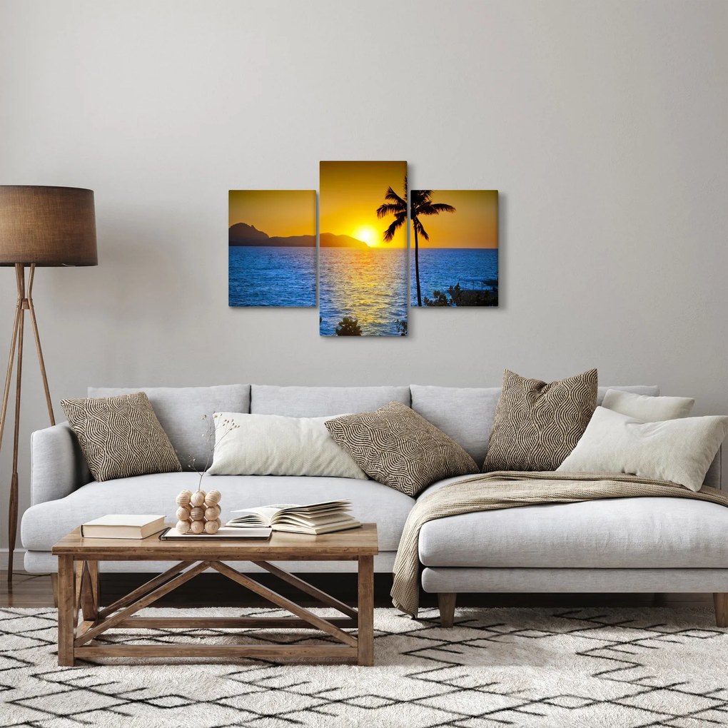 Obraz - Západ slnka nad morom (90x60 cm)