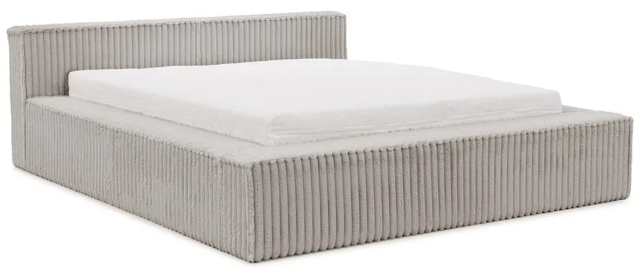 Sivá čalúnená dvojlôžková posteľ s úložným priestorom s roštom 160x200 cm Cloe – Ropez