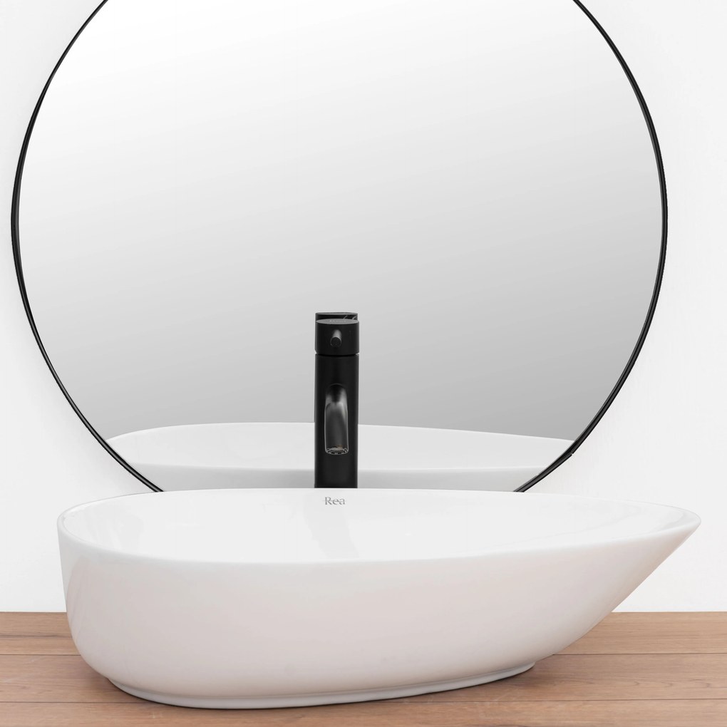 Rea Greta55, umývadlo na dosku 560x390x130 mm, biela lesklá, REA-U8536